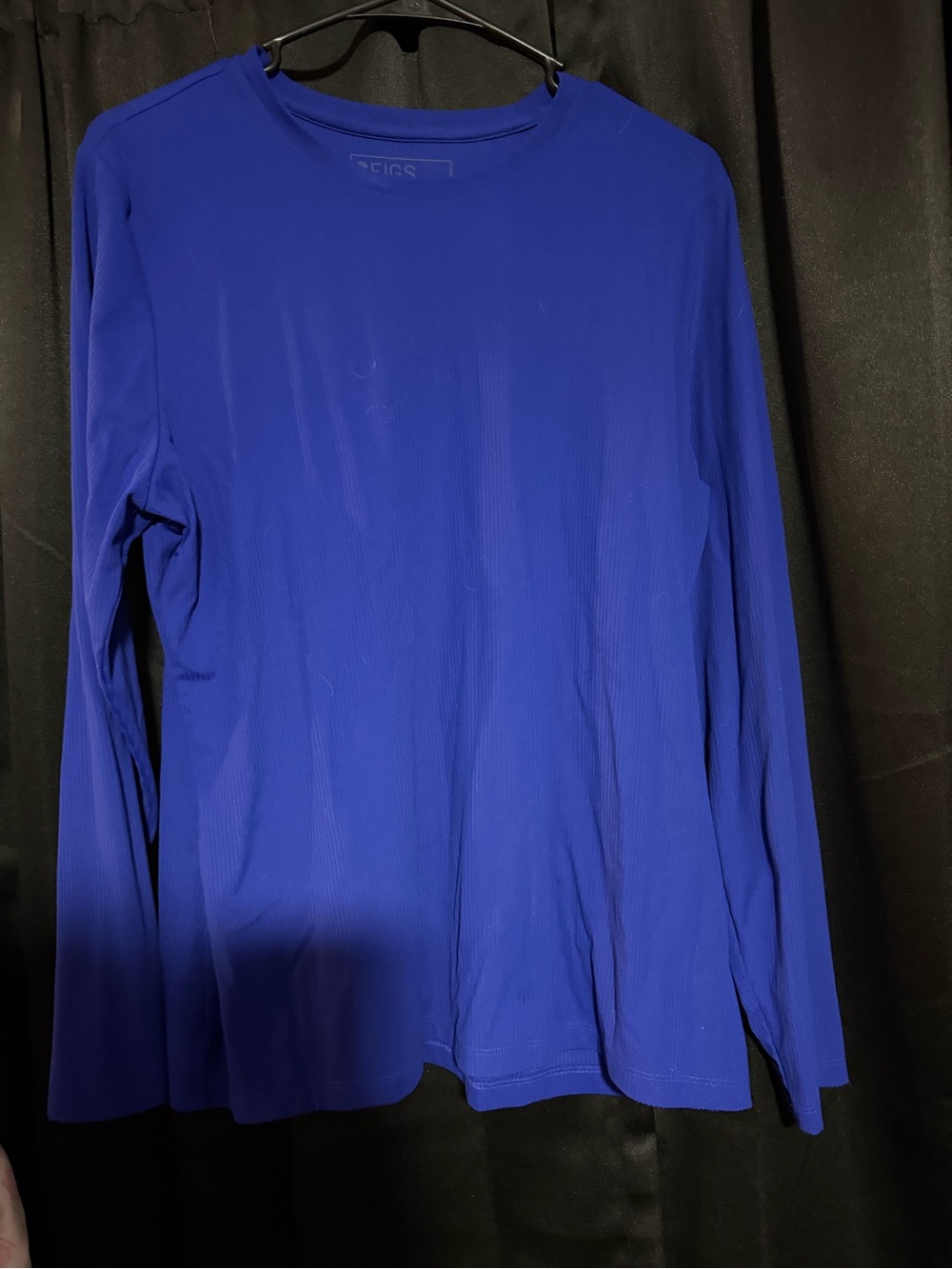 Figs Long-Sleeve Crewneck Top - Royal Blue